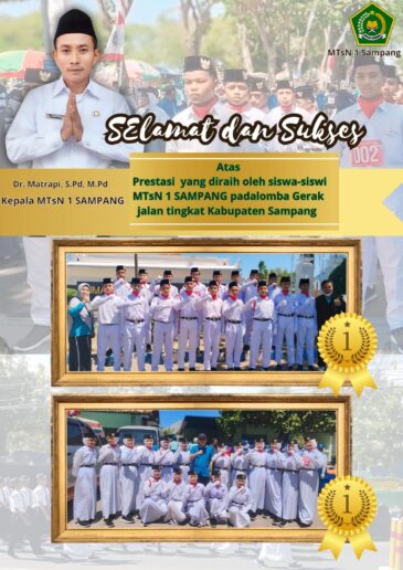 MTsN 1 Sampang Borong Juara 1 Putra dan Putri pada Lomba Gerak Jalan Kabupaten Sampang