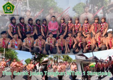 MTsN 1 Sampang Sabet Juara 1 Lomba Gerak Jalan Tongkat Putra dan Putri dalam Rangka HUT RI Ke-79